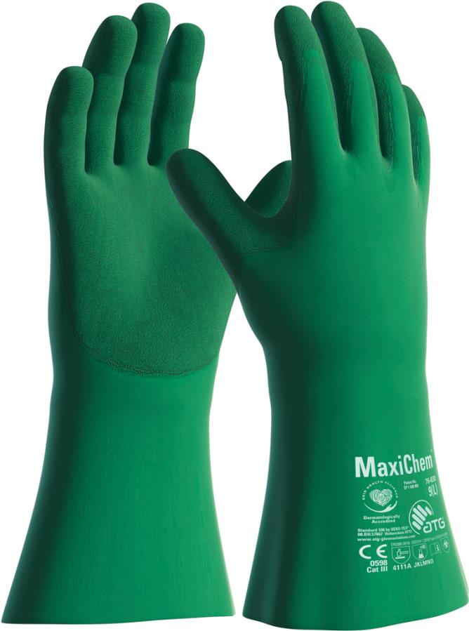 atg Chemikalienschutzhandschuh MaxiChem G.10 grün CE CAT3 SSK A (2388-10)