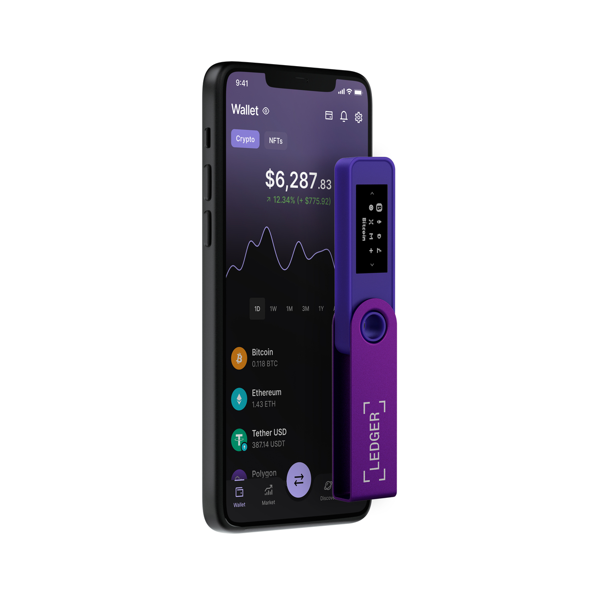 Ledger Nano S Plus Krypto-Wallet USB Lila