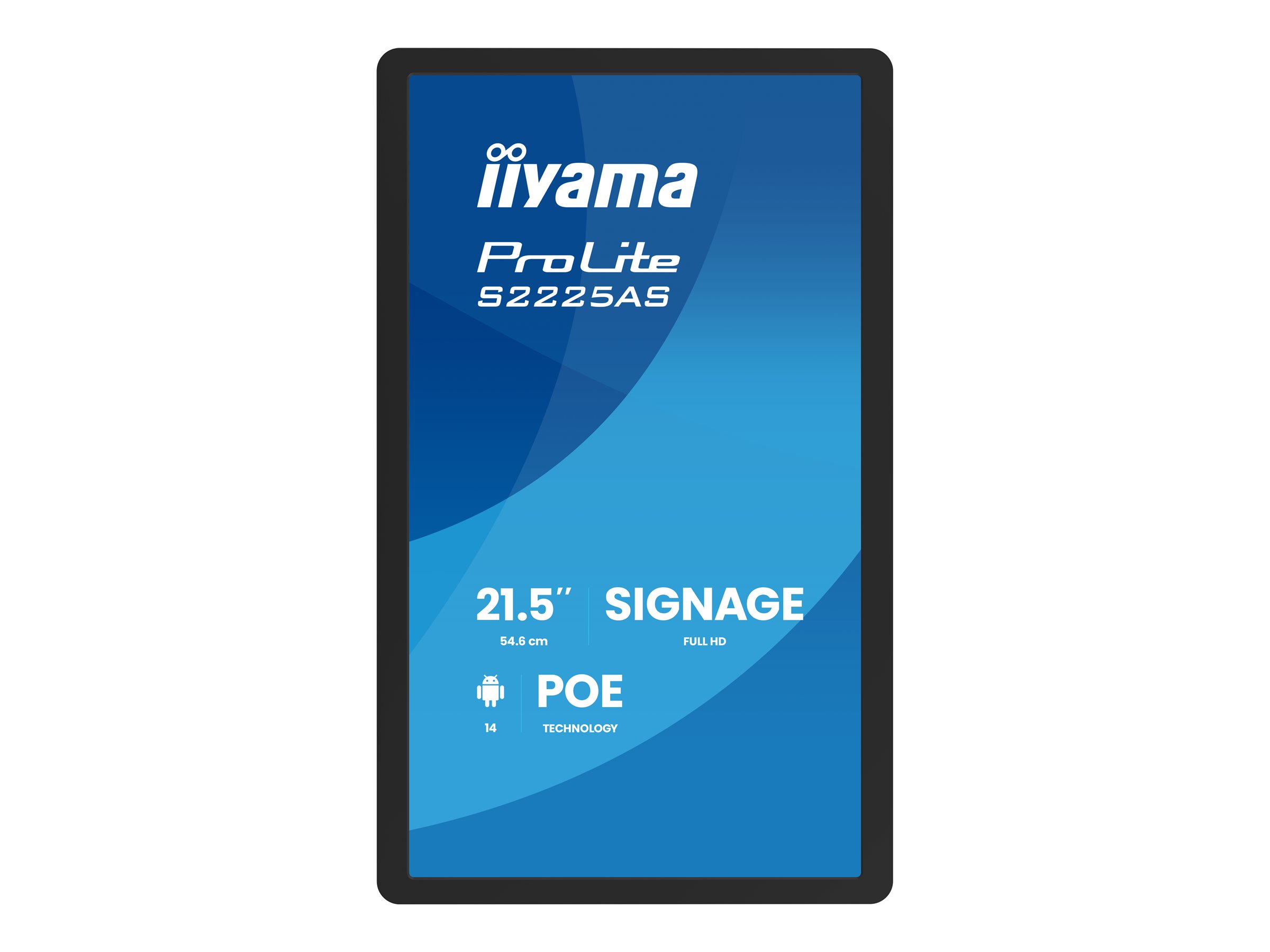 Iiyama ProLite S2225AS-B1P Touch-Display 21,5" Full HD IPS HDMI USB-C LAN Schwarz