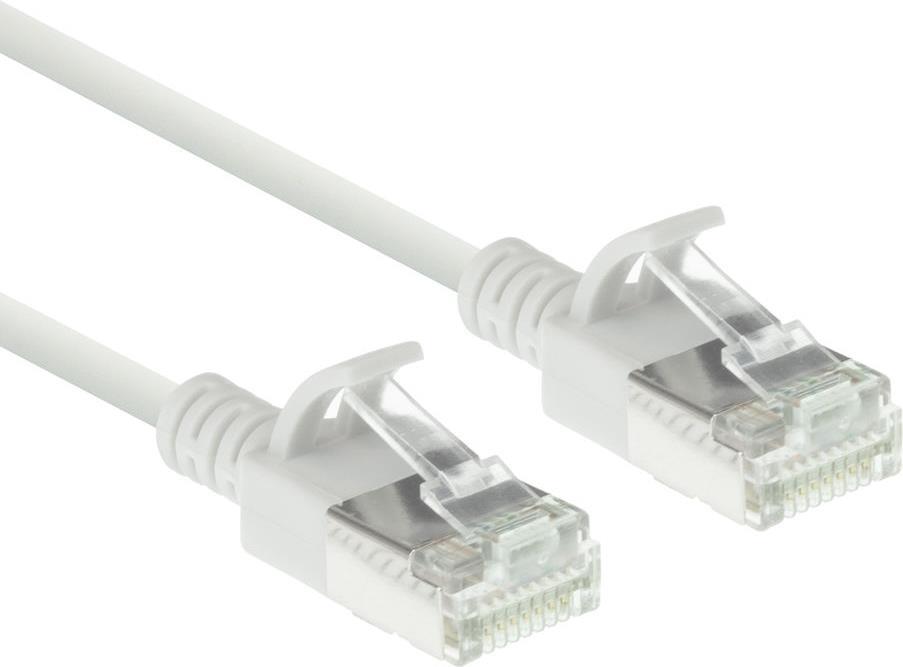 ACT White 3 meter LSZH U/FTP CAT6A datacenter slimline patch cable snagless with RJ45 connectors (DC6903)