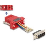 Delock D-Sub 15 Pin Stecker zu RJ45 Buchse Montagesatz rot (67109)