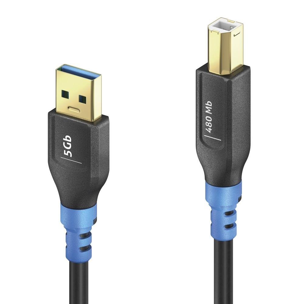 PureLink FlexInstall USB-A auf USB-B Kabel USB 2.0 0,3 m Schwarz