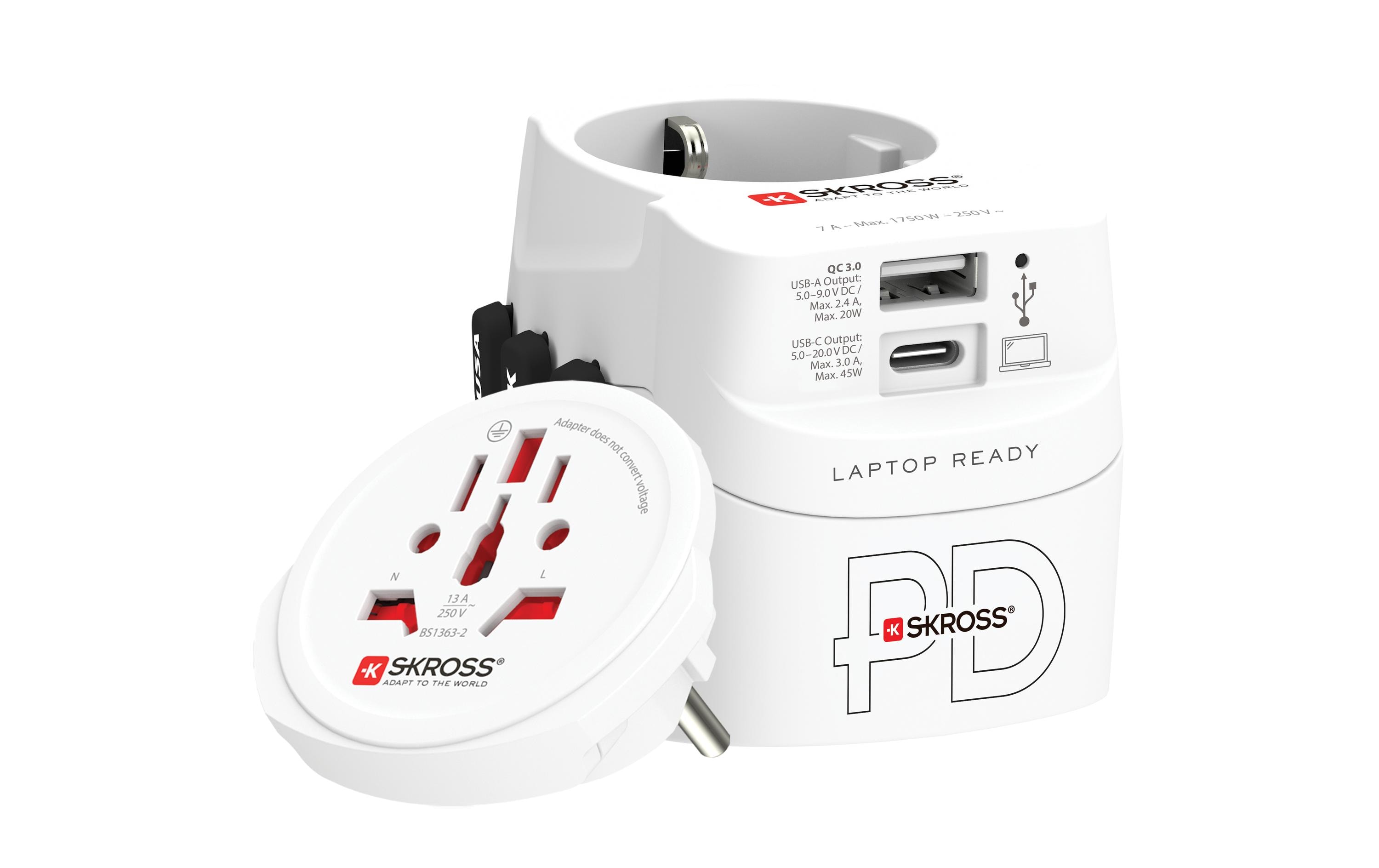 SKROSS PRO Light Netzteil AC45PD 45 Watt USB-A USB-C Weiß