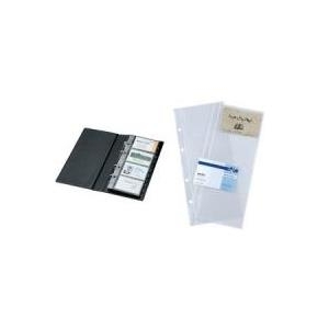 sigel Visitenkarten-Ringbuch, schwarz, matt, zweireihig für 400 Visitenkarten bis 90 x 58 mm, 4-Ring-Mechanik (VZ301)