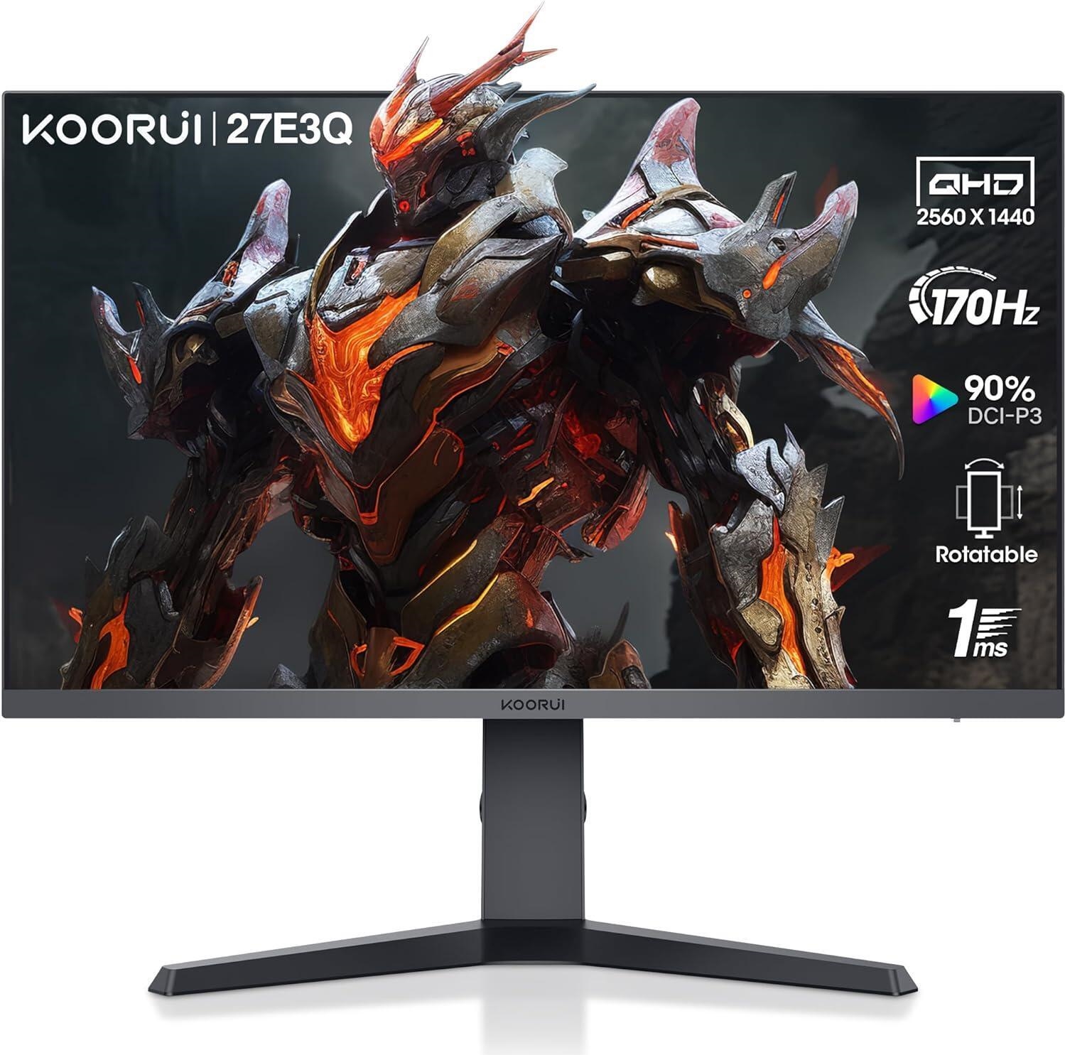 KOORUI 27E3Q IPS Gaming-Monitor, 68,58 cm (27''), 16:9, QHD, 2x HDMI, DisplayPort (27E3Q)