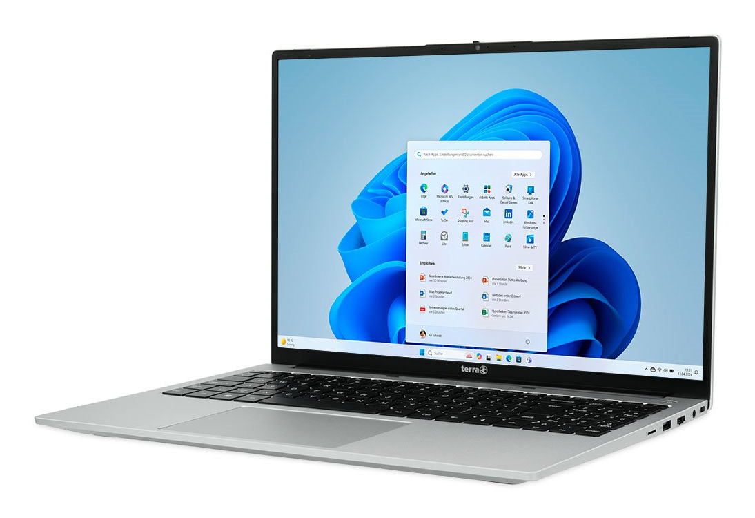 Wortmann TERRA Mobile 1610R 16" Notebook Intel Core i5-1334U 16 GB RAM 512 GB SSD Windows 11 Home Silber, Schwarz