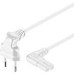Wentronic Goobay Euro Anschlusskabel beidseitig abgewinkelt, 5 m, Weiß - Eurostecker (Typ C, CEE 7/16) > Gerätebuchse C7 (97357)