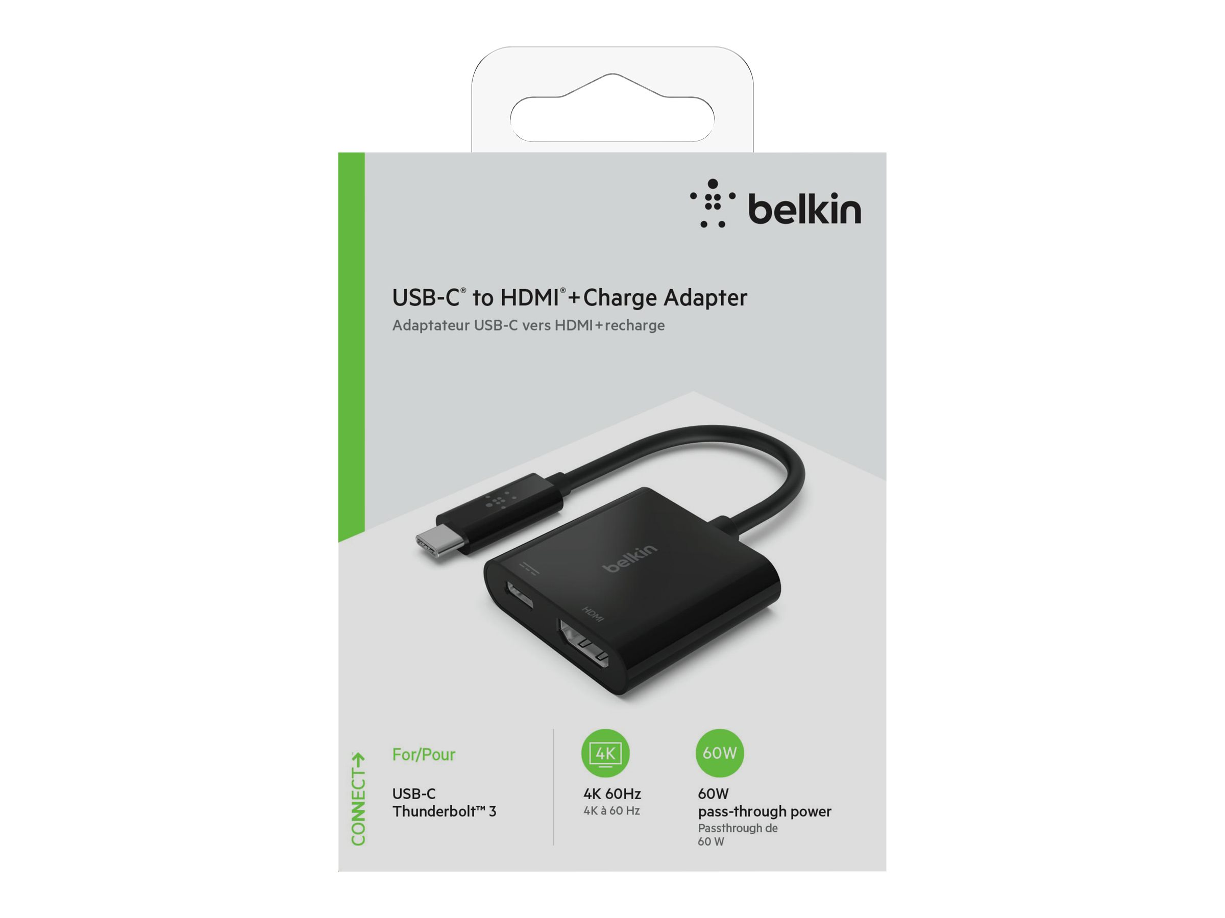 Belkin USB-C to HDMI + Charge Adapter 60W PD 4K Schwarz