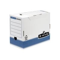 Fellowes Archiv-Schachtel R-Kive PRIMA, weiß-blau (B)200 mm aus 100% recycelter Karton, zu 100% wiederverwertbar (002850