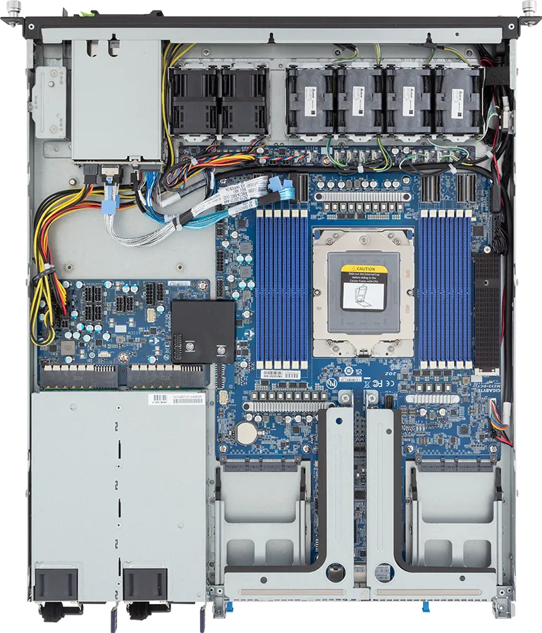 Gigabyte E163-Z34-AAH1 1U Server-Barebone SP5 Single AMD EPYC DDR5 Schwarz, Stahl