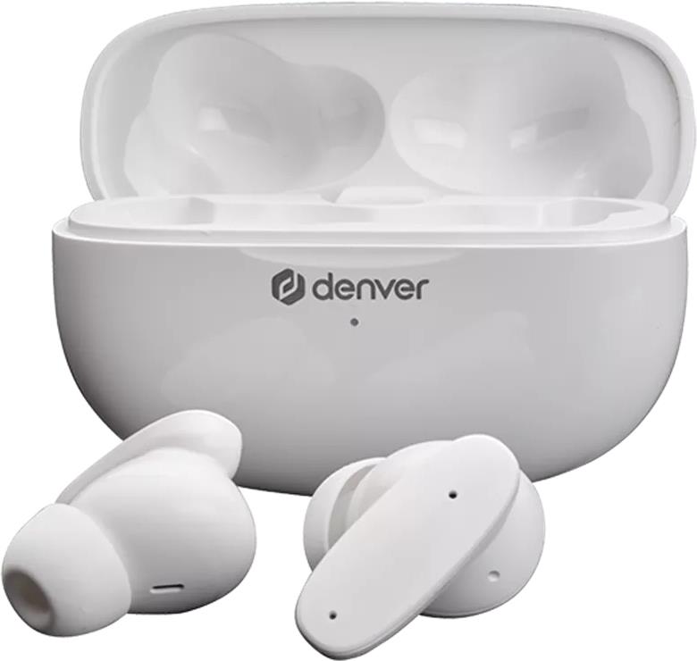 Denver TWE-49ENC. Produkttyp: Kopfhörer. Übertragungstechnik: True Wireless Stereo (TWS), Bluetooth. Empfohlene Nutzung: Anrufe/Musik. Kabellose Reichweite: 10 m. Produktfarbe: Weiß (111191120490)