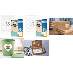 HERMA Herz-Etiketten, Durchmesser: 35 mm, weiß vorgestanzt auf DIN A4 Bögen, aus Papier, selbstklebend, - 1 Stück (10790)