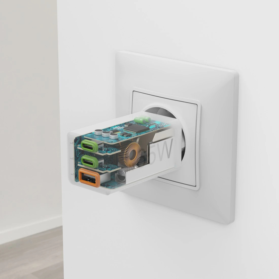Hama 65W Mini-Schnellladegerät 2x USB-C PD 1x USB-A QC Weiß