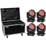 EUROLITE Set 4x LED TMH-X4 + Case mit Rollen (20001015)