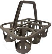 EDA Flaschenträger, 6-fach, braun aus hochwertigem und robustem Kunststoff, - 1 Stück (010712 BR.T SX1)