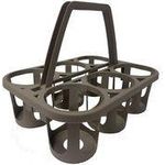 EDA Flaschenträger, 6-fach, braun aus hochwertigem und robustem Kunststoff, - 1 Stück (010712 BR.T SX1)