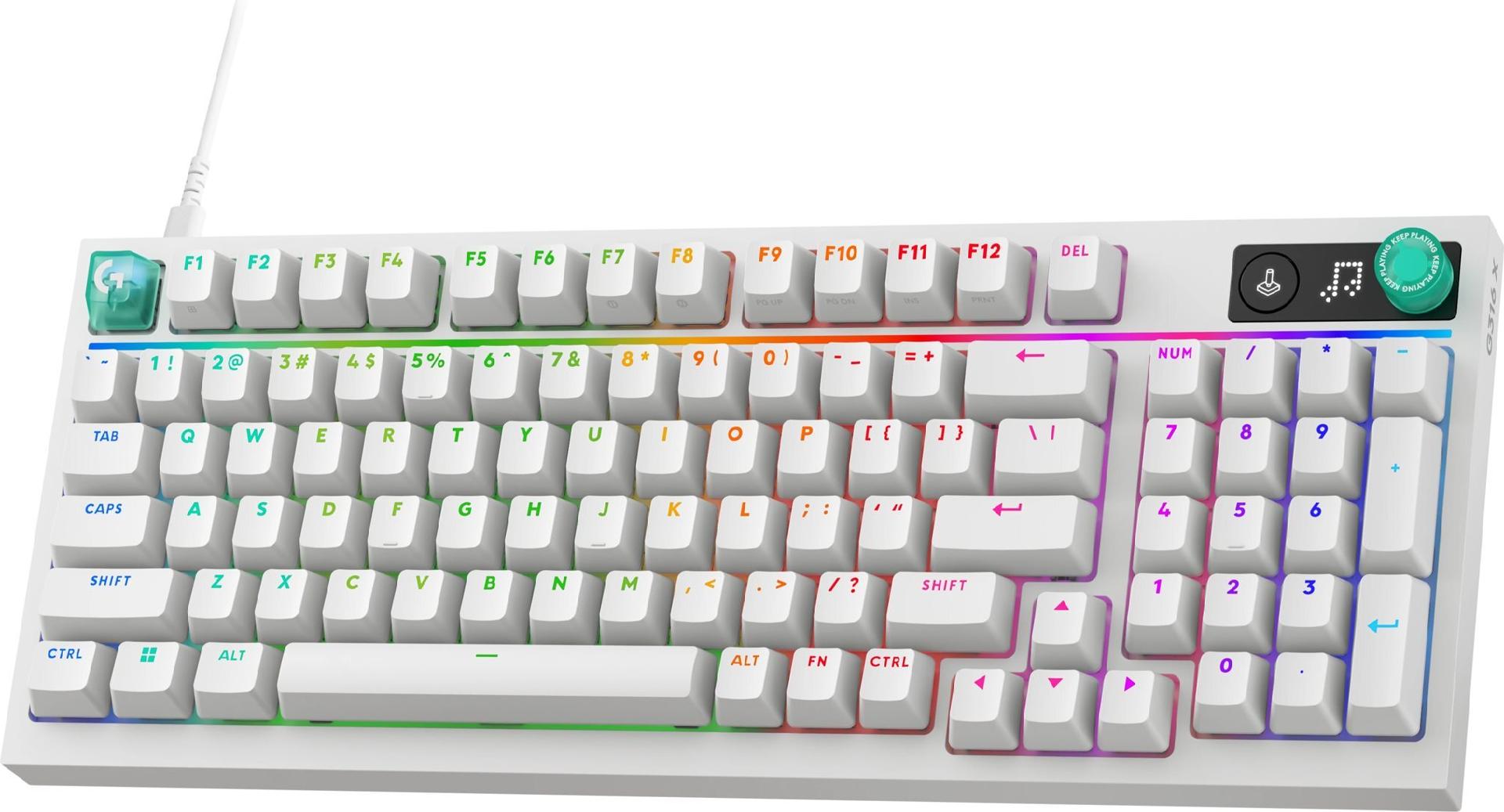 Logitech G Series G316 X 98 Mechanische Gaming-Tastatur QWERTZ LIGHTSYNC Weiß
