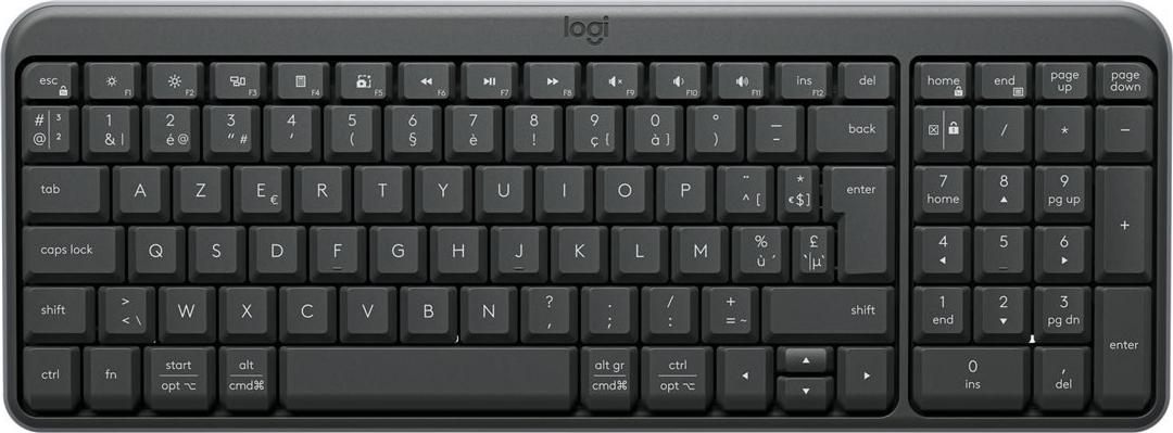 Logitech K250 Kabellose Bluetooth LE Tastatur AZERTY Belgisches Layout Graphite