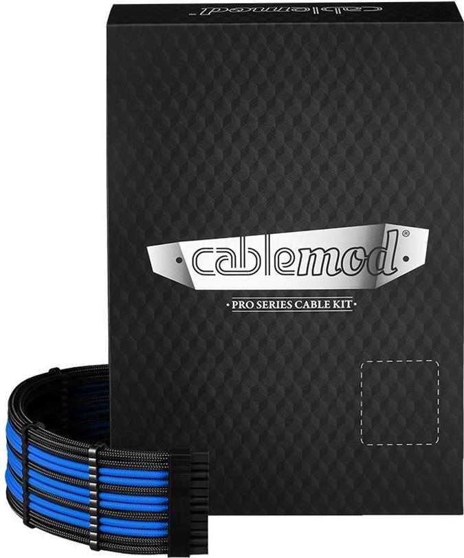 CableMod C-Series Pro ModMesh 12VHPWR Cable Kit für Corsair RM, RMi, RMx (Black Label) - schwarz/blau (CM-PCSR-16P3KIT-NKKB-R)