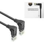 ACT Black 3 meters U/UTP CAT6A LSZH Slimline patch cable with RJ45 connectors 90? angled down to 90? angled down (DD5903)