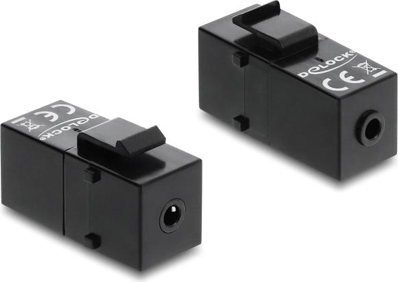 Delock Keystone Modul Klinkenbuchse 3,5 mm 4 Pin zu Klinkenbuchse 3,5 mm 4 Pin schwarz (87233)
