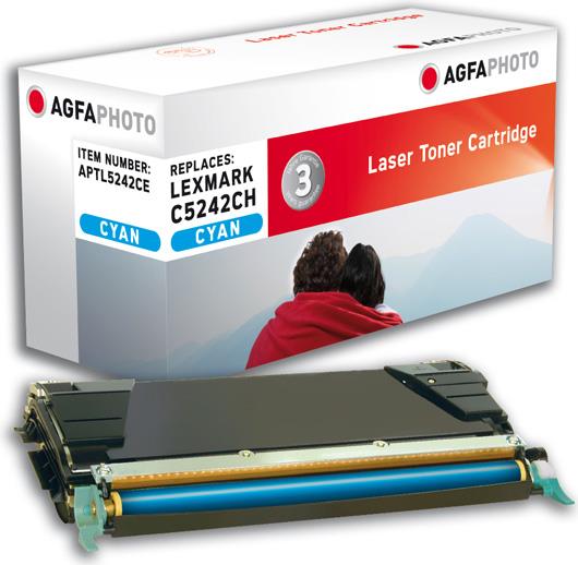 AGFA Photo - Cyan - Tonerpatrone (entspricht: Lexmark 00C5242CH) - für Lexmark C524, 524dn, 524dtn,