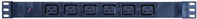19" PDU 6 x IEC19 Buchse im Alugehäuse 1HE, 3 x 1,5mm Kabel 2,5m, RAL 9005 schwarz kosteneffiziente PDU im Aluminium Gehäuse (808904)