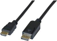 DisplayPort 1.1 HDMI Adapterkabel, DisplayPort St. / HDMI St., 2,0 m, schwarz Für den Anschluss von HDMI-Monitoren an DisplayPort (128169)