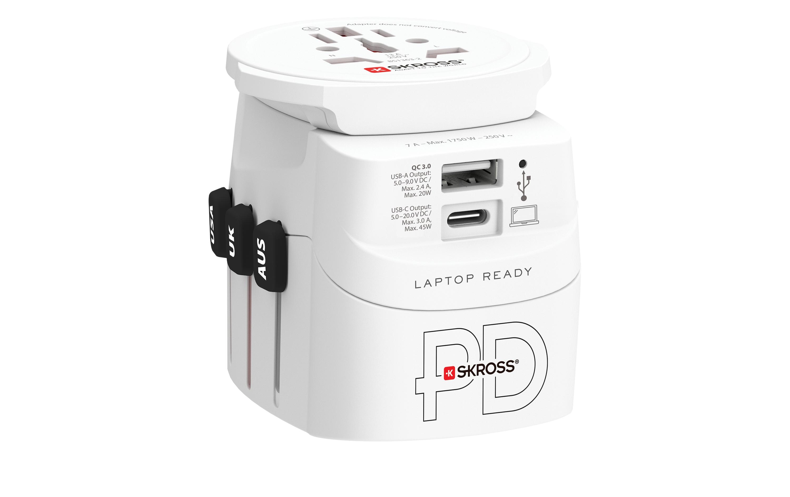 SKROSS PRO Light Netzteil AC45PD 45 Watt USB-A USB-C Weiß