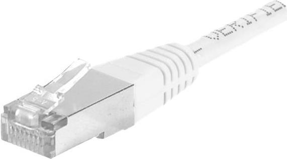 Patchkabel F/UTP, CAT.6a, weiß, 0,5 m Für 10 Gigabit/s, mit besonders schmalem Knickschutz (859577)