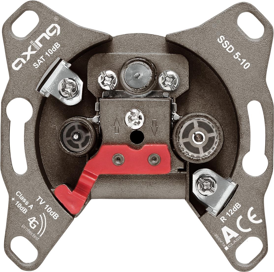 Axing SSD 5-10 SAT + TV + Radio Braun Steckdose (SSD 5-10)