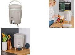 EDA Komposteimer BOKASHI, 8 Liter, kalkfarben / mandel für schnelle Kompostierung dank sauerstofffreier - 1 Stück (013123 BE.CA/V.)