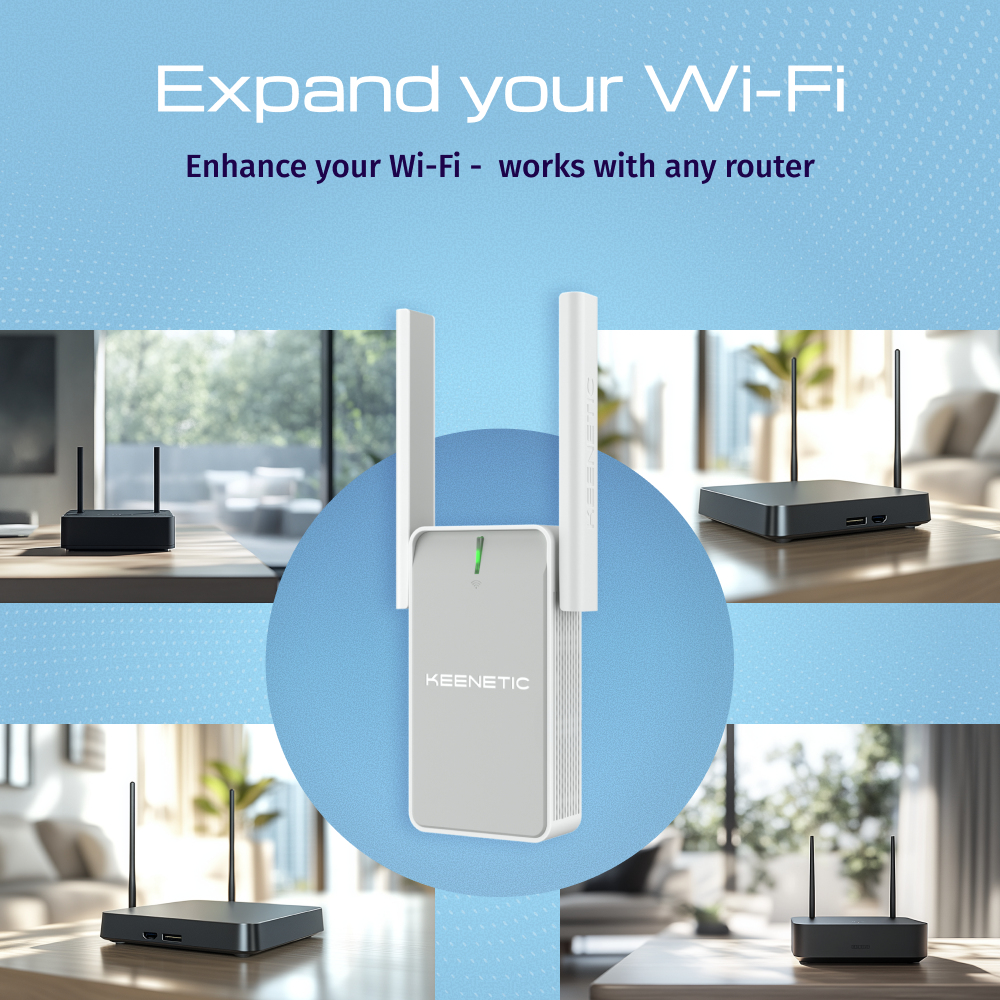 Keenetic Buddy 4 WLAN Repeater N300 Wi-Fi 4 (802.11n) 300 Mbit/s Weiß, Grau