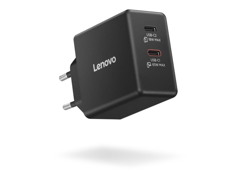 Lenovo Dual USB-C 65W GaN Netzteil Schwarz