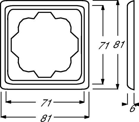 Busch-Jaeger 1754-0-4133. Produktfarbe: Chrom, Markenkompatibilität: Busch-Jaeger. Breite: 81 mm, Höhe: 81 mm, Dicke: 6 mm (2CKA001754A4133)