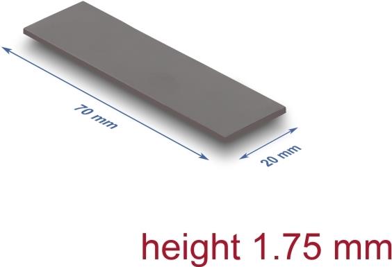 Delock Wärmeleitpad 70 x 20 1.75 mm für M.2 Module 3.2 W/mK - Low Oil (18467)