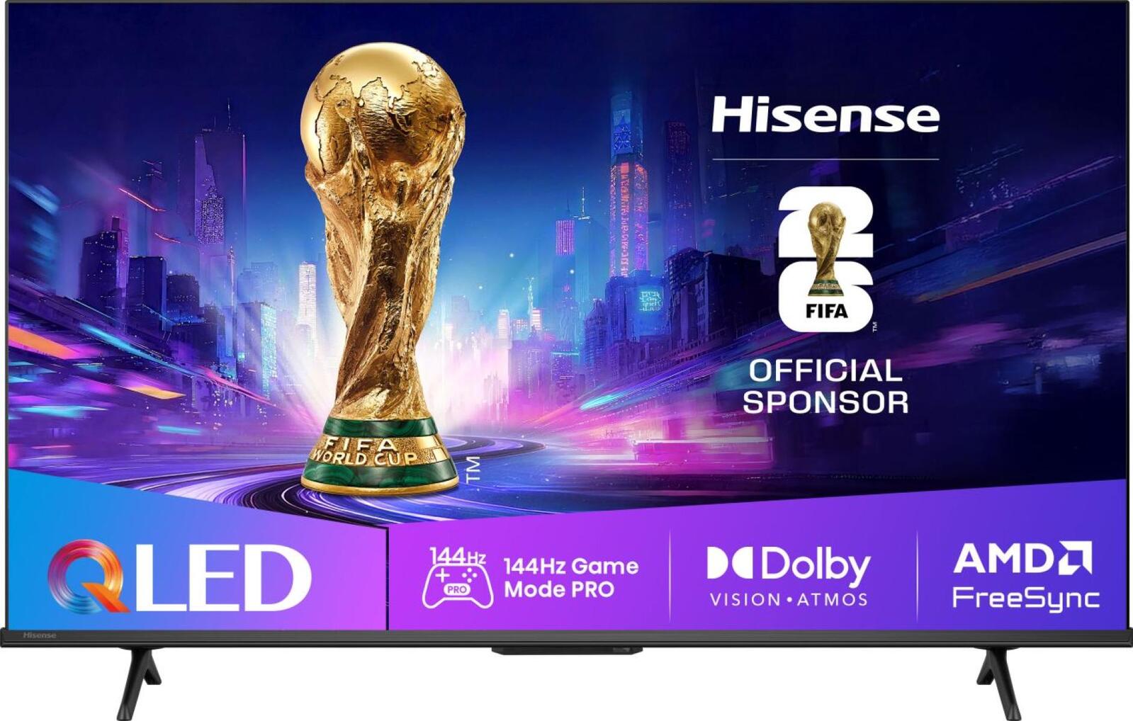 Hisense 55E77Q PRO QLED Smart TV 139 cm (55") - 4K, Triple Tuner, Dolby Atmos, Game Mode, 144 Hz [Energieklasse E] (55E7Q)