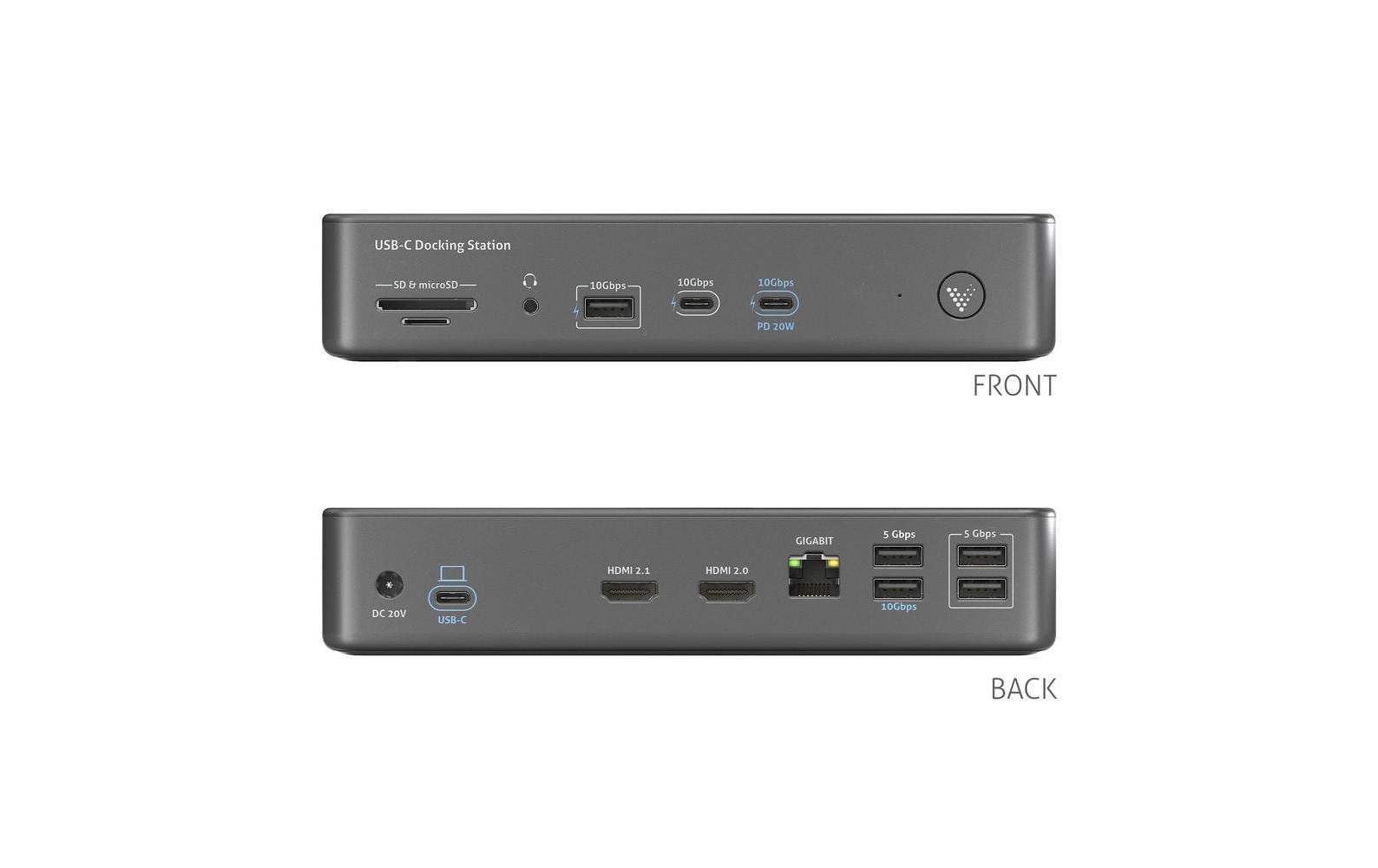 PureLink Vuelogic VL-D200 USB4-Dockingstation 8K Dual-Display 100 W Grau
