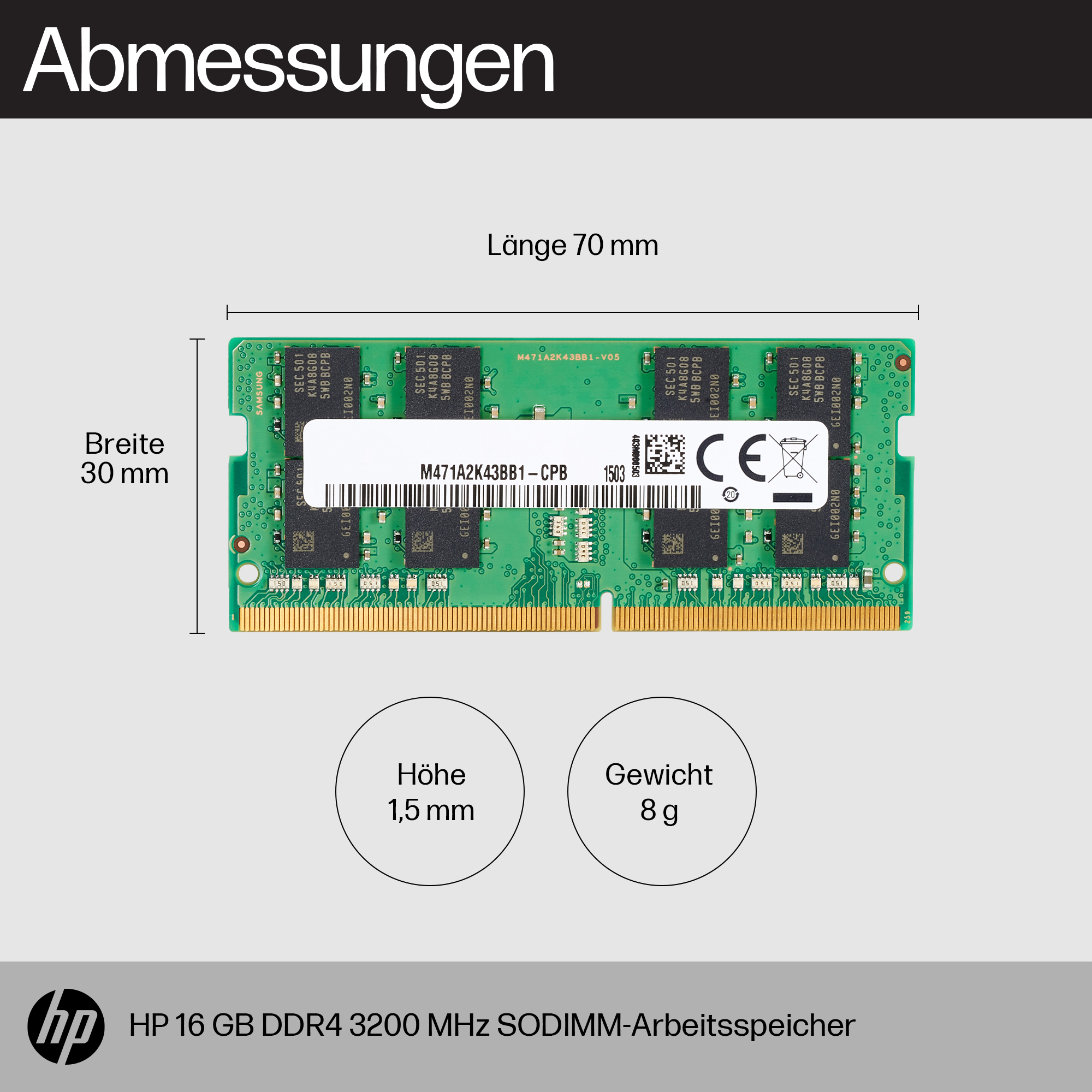 HP 16 GB DDR4 3200 MHz SO-DIMM Speichermodul