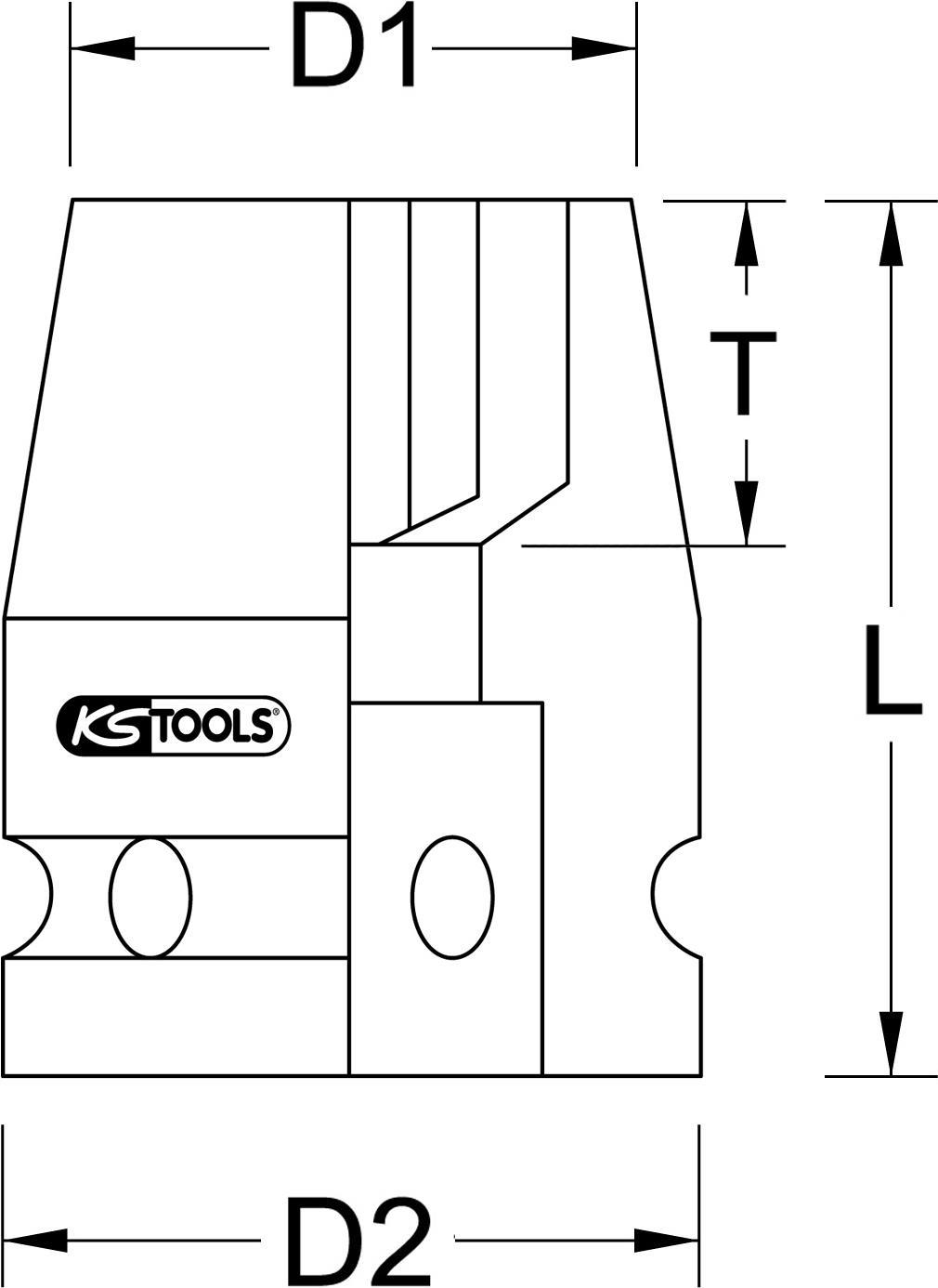 KS TOOLS Werkzeuge-Maschinen GmbH 2,50cm (1") Sechskant-Kraft-Stecknuss, kurz, 77mm (515.1777)