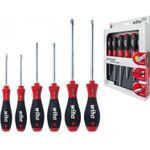 Wiha Werkstatt Schraubendreher-Set 6teilig SoftFinish Kreuzschlitz Phillips, Kreuzschlitz Pozidriv (26146)