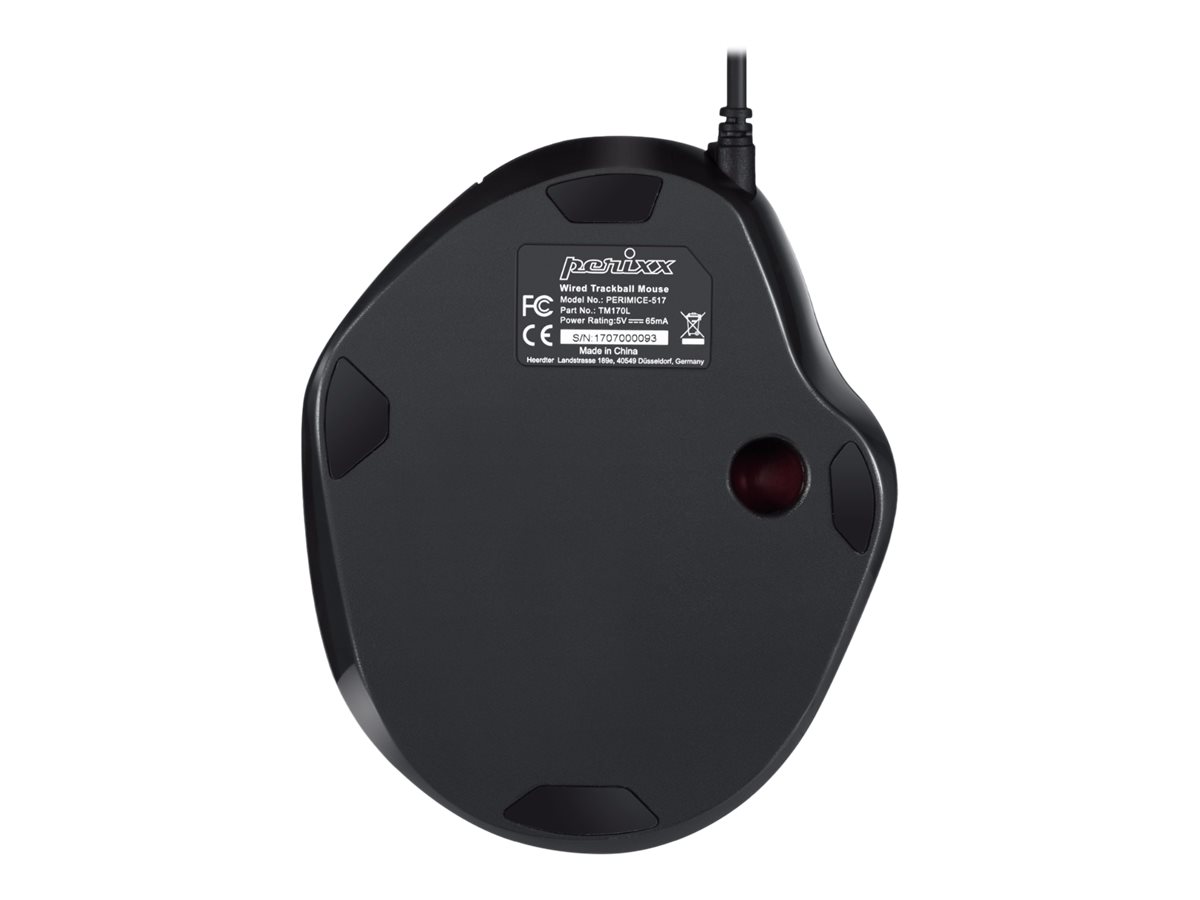 Perixx PERIMICE-517 Trackball-Maus USB Schwarz