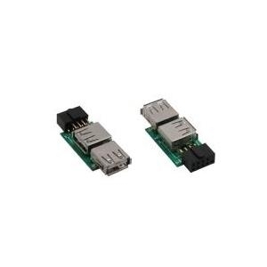 InLine® USB 2.0 Adapter, 2x Buchse A auf Pfostenanschluss (33440I)