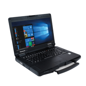 Panasonic TOUGHBOOK 55 MK3, Thunderbolt 4, 35,5cm (14''), QWERTY, USB, BT, Ethernet, Intel Core i5, SSD, Win. 11 Pro, RB Notebook, Semi Rugged, 35,5 cm (14''), Auflösung: 1366x768 Pixel, Tastenfeld (QWERTY), Anschluß: USB (2x), Bluetooth, Ethernet, Wi-Fi 6E, HDMI, Micro SD-Slot, Intel Core i5, 1,6 GHz, RAM: 16GB, SSD: 512GB, Win, 11 Professional, inkl.: Netzteil, Netzkabel, Akku, 6500 mAh, herausnehmbare Batterie, IP53 (FZ-55G6601BE)