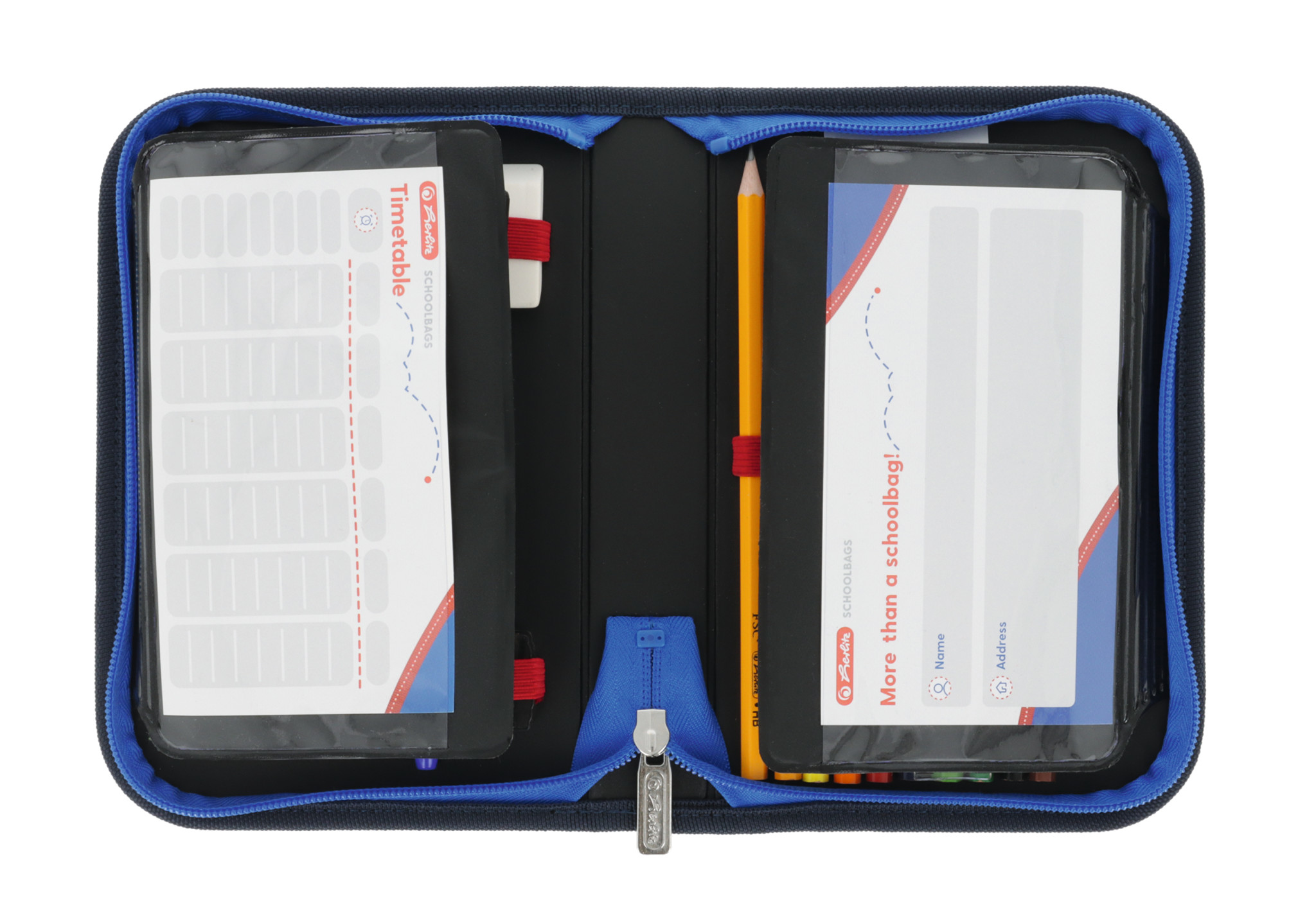 Herlitz Schüleretui High Speed 31-teilig Polyester Blau/Rot