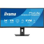 Iiyama ProLite XCB3497WQSNP-B1, LED-Monitor - (86.4 cm (34 Zoll), schwarz (matt), WQHD, VA, Curved, Adaptive-Sync, USB-C, USB-Hub, 120Hz Panel) [Energieklasse F] (XCB3497WQSNP-B1)