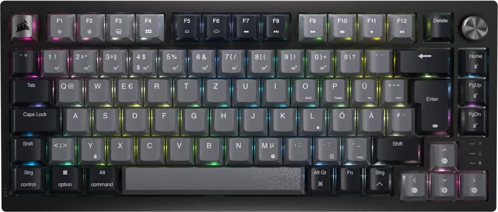 Corsair K65 PLUS WIRELESS 75 % RGB Tastatur Gaming RF kabellos + USB QWERTY Englisch Schwarz (CH-91D401L-NA)