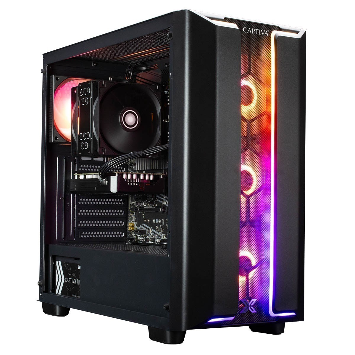 Captiva Advanced Gaming R98-750 Desktop-PC AMD Ryzen 7 5700X NVIDIA GeForce RTX 5060 8 GB 32 GB RAM 1 TB SSD Windows 11 Home Schwarz