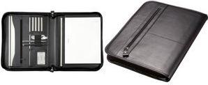Alassio Reißverschlussmappe VERNAZZA, A4, schwarz Lederimitat, Einschubfach in A4, Reißverschlussfach, - 1 Stück (30142)
