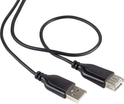 Renkforce USB 2.0 Verlängerungskabel [1x USB 2.0 Stecker A - 1x USB 2.0 Buchse A] 1.00 m Schwarz SuperSoft-Ummantelung Renkforce